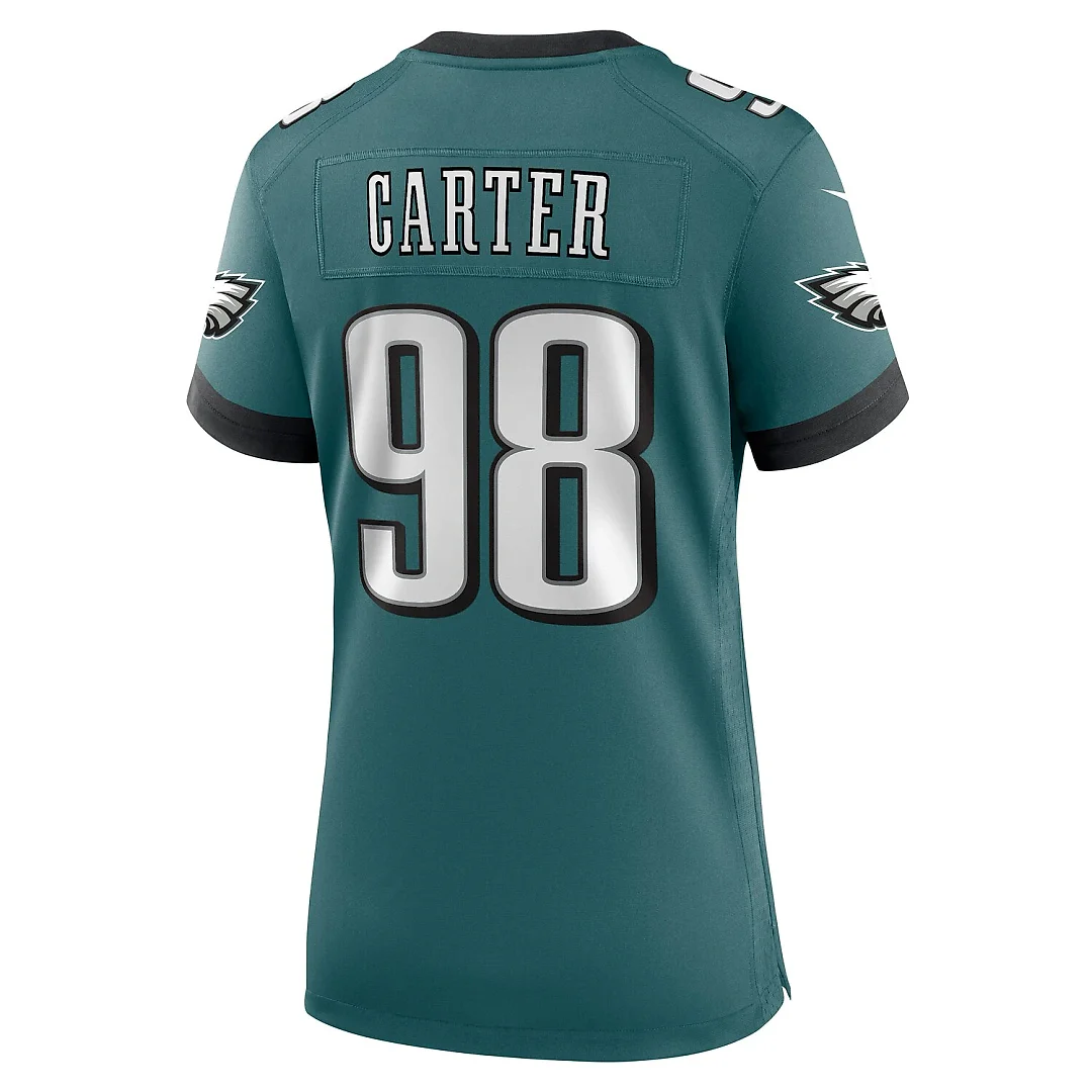 Zennovawear Jalen Carter Philadelphia Eagles Women's Team Game Jersey - Midnight Green