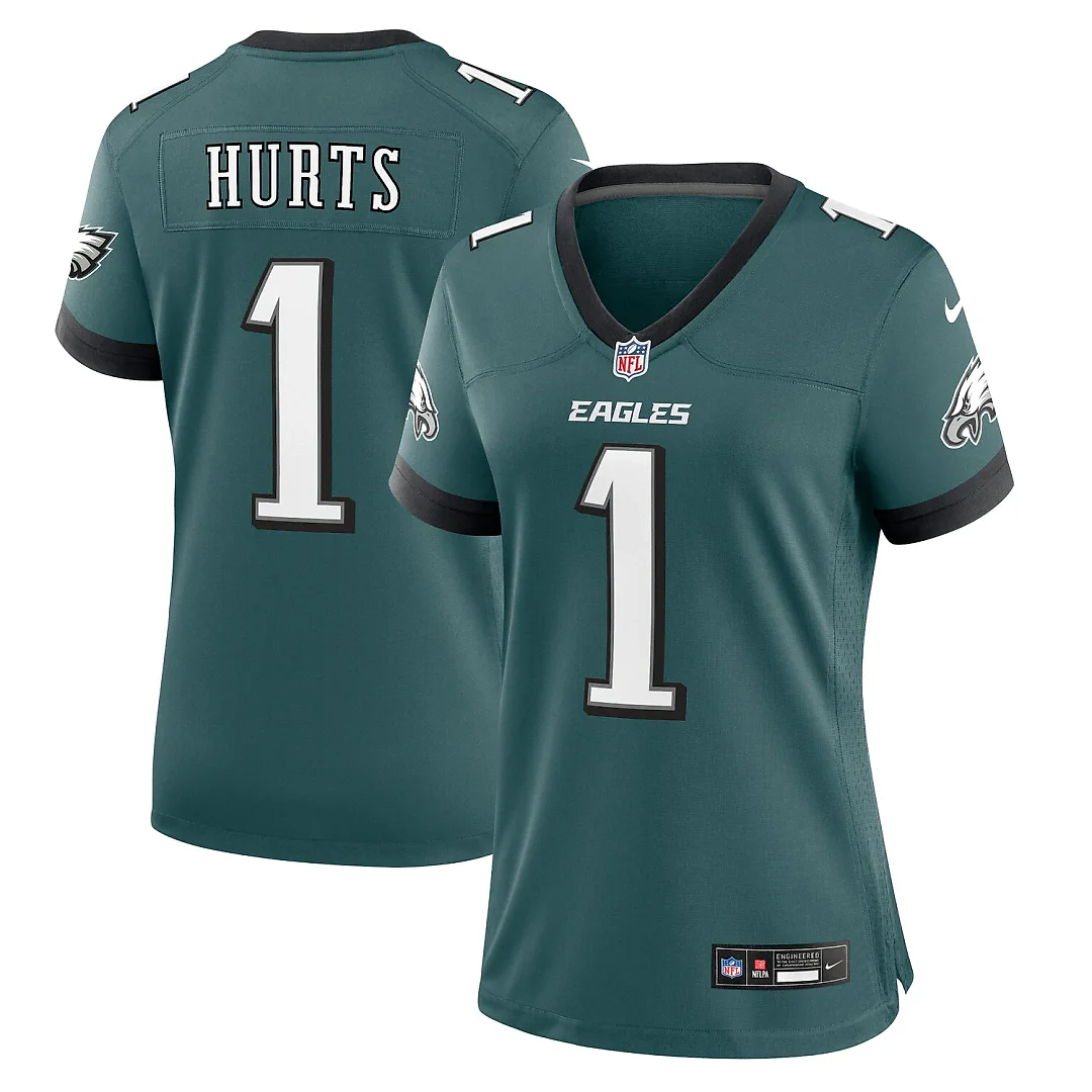 Zennovawear Jalen Hurts Philadelphia Eagles Women's Team Game Jersey - Midnight Green