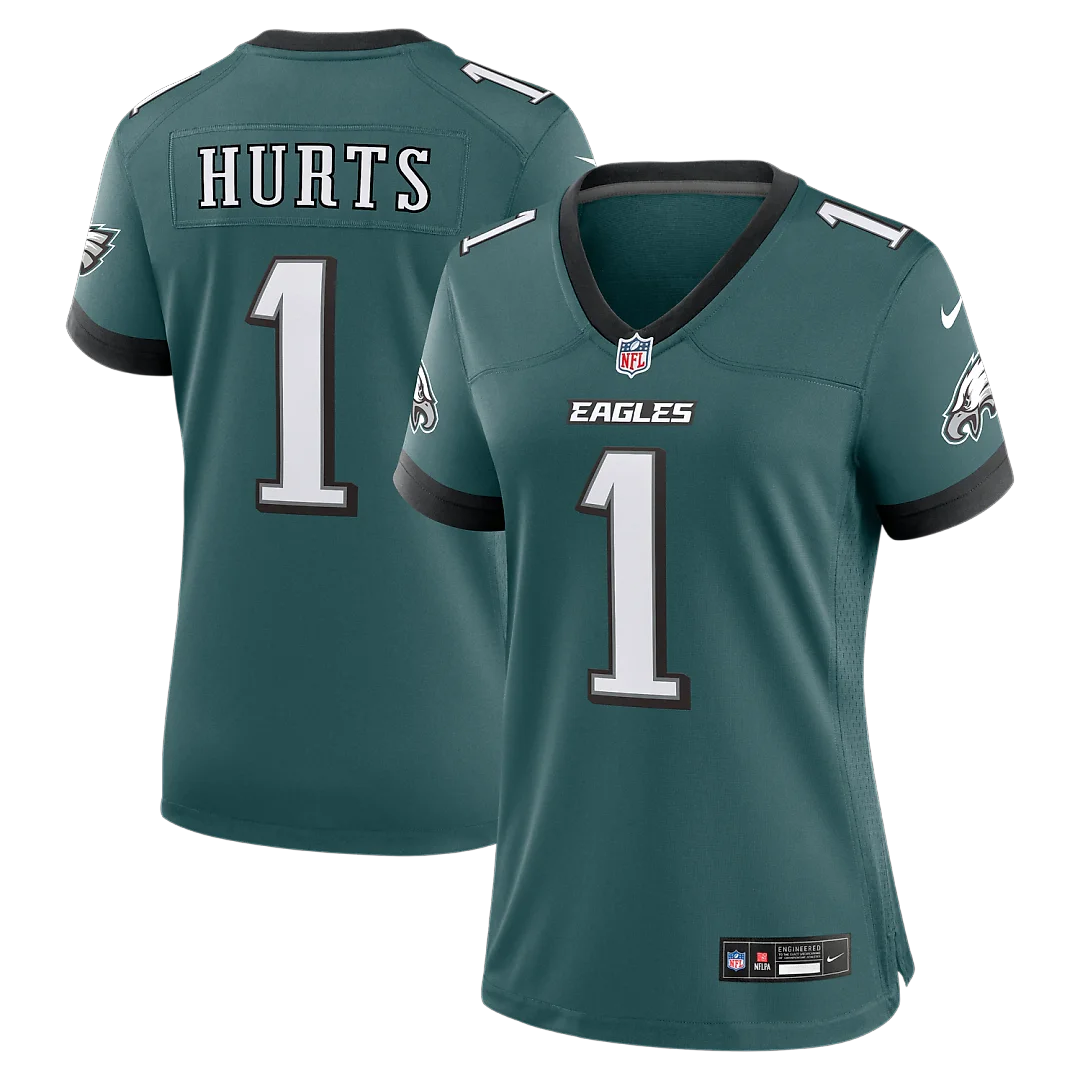 Zennovawear Jalen Hurts Philadelphia Eagles Women's Team Game Jersey - Midnight Green