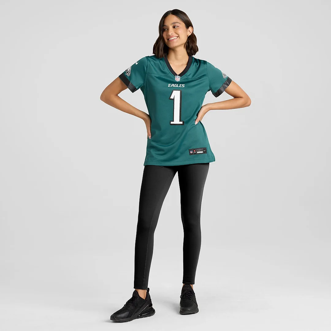 Zennovawear Jalen Hurts Philadelphia Eagles Women's Team Game Jersey - Midnight Green