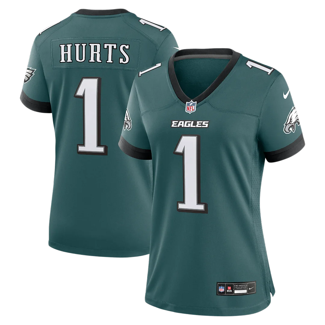 Zennovawear Jalen Hurts Philadelphia Eagles Women's Team Game Jersey - Midnight Green