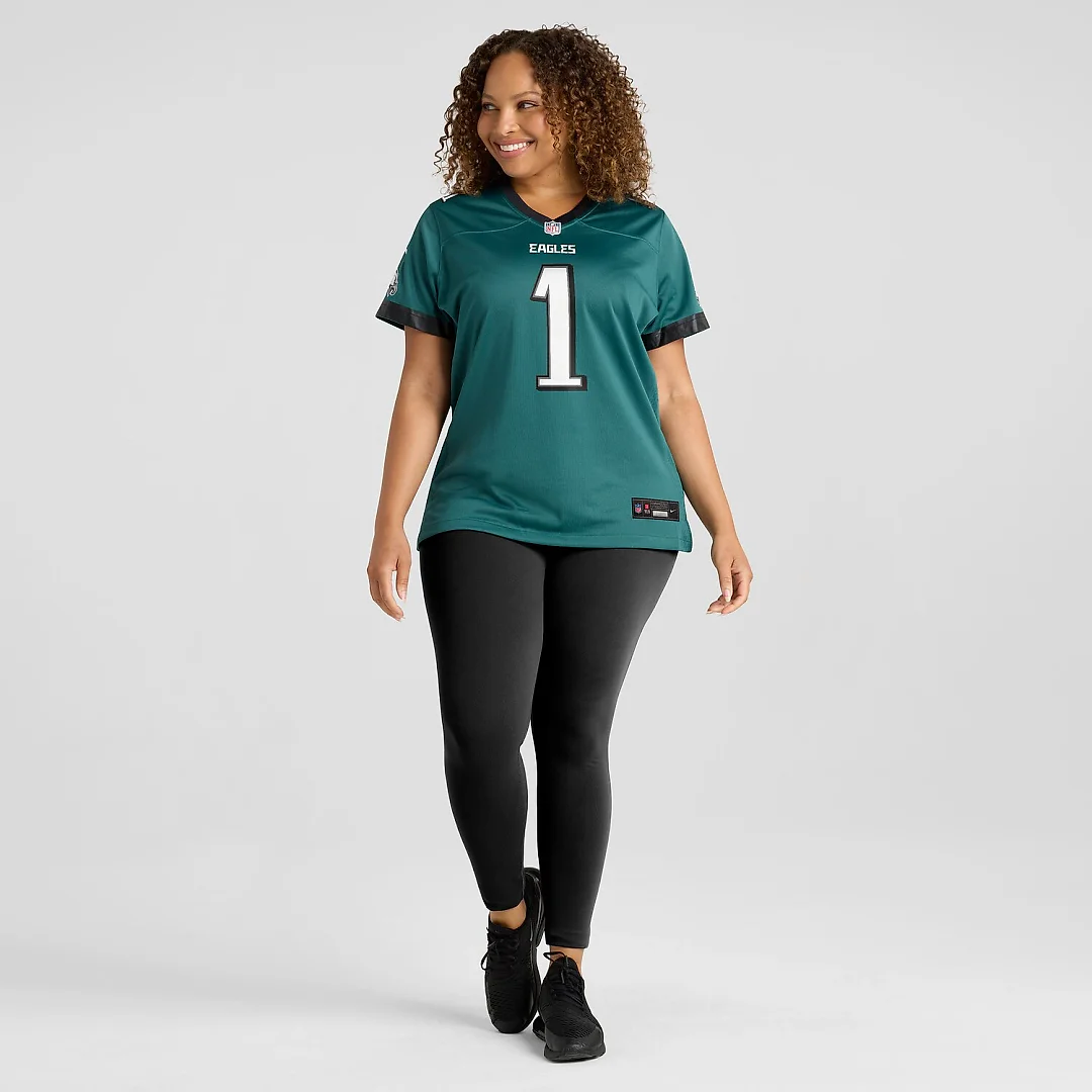 Zennovawear Jalen Hurts Philadelphia Eagles Women's Team Game Jersey - Midnight Green