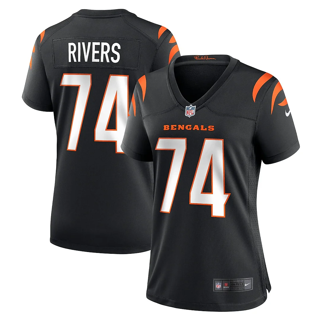 Zennovawear Jalen Rivers Cincinnati Bengals Women's Team Game Jersey - Black