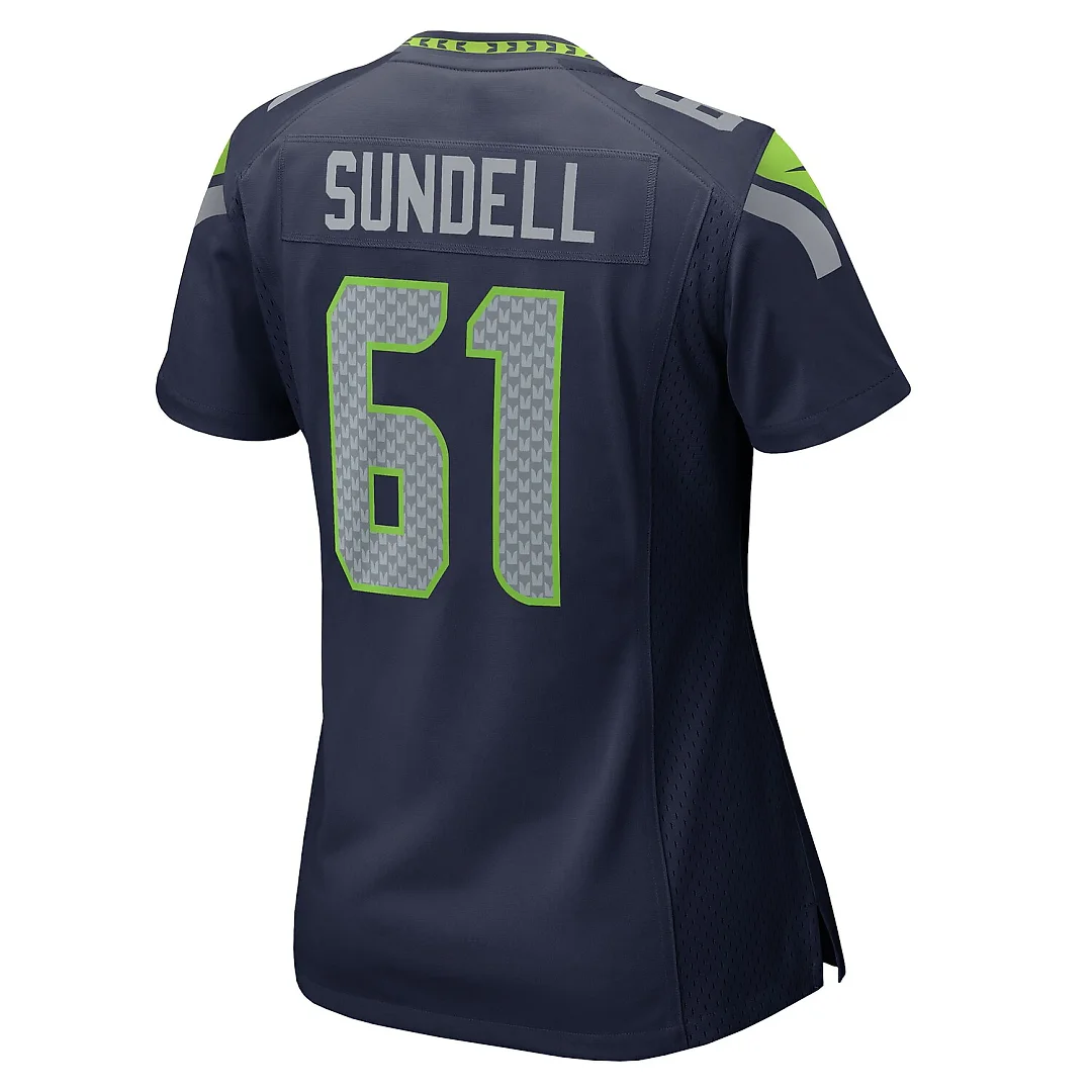 Zennovawear Jalen Sundell Seattle Seahawks Women's Team Game Jersey - College Navy