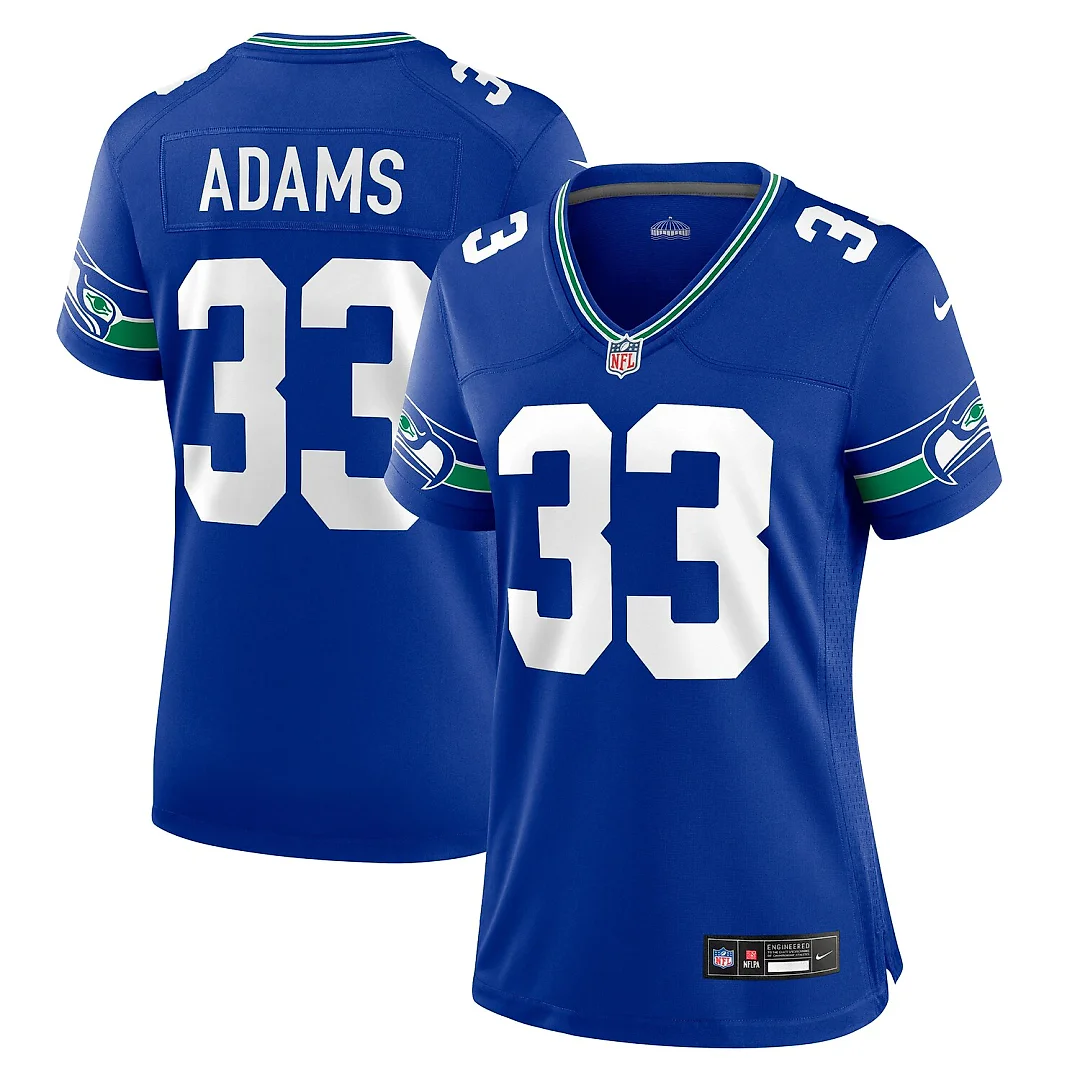 Zennovawear Jamal Adams Seattle Seahawks Women's Throwback Player Game Jersey - Royal