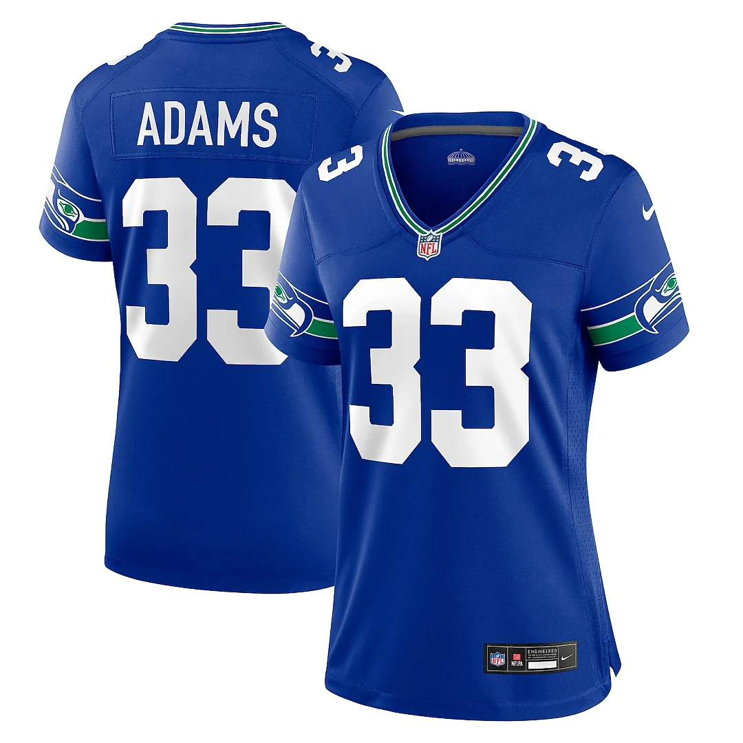 Zennovawear Jamal Adams Seattle Seahawks Women's Throwback Player Game Jersey - Royal