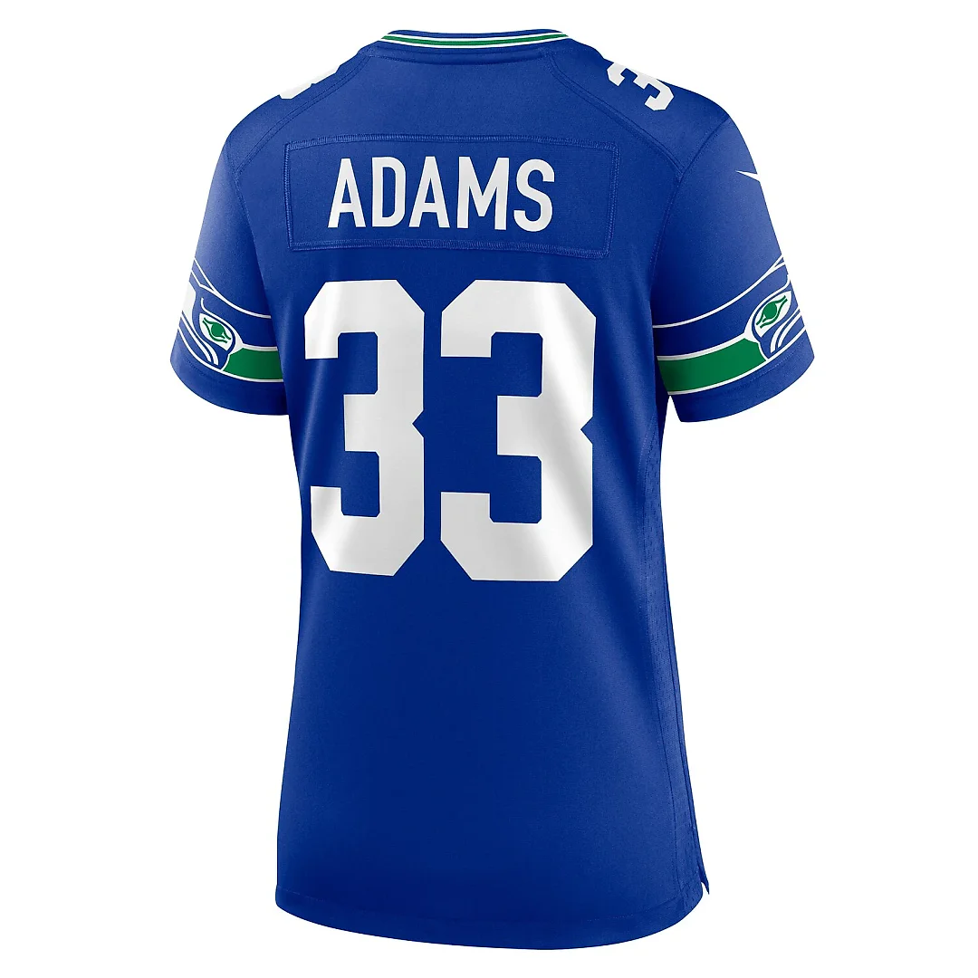 Zennovawear Jamal Adams Seattle Seahawks Women's Throwback Player Game Jersey - Royal
