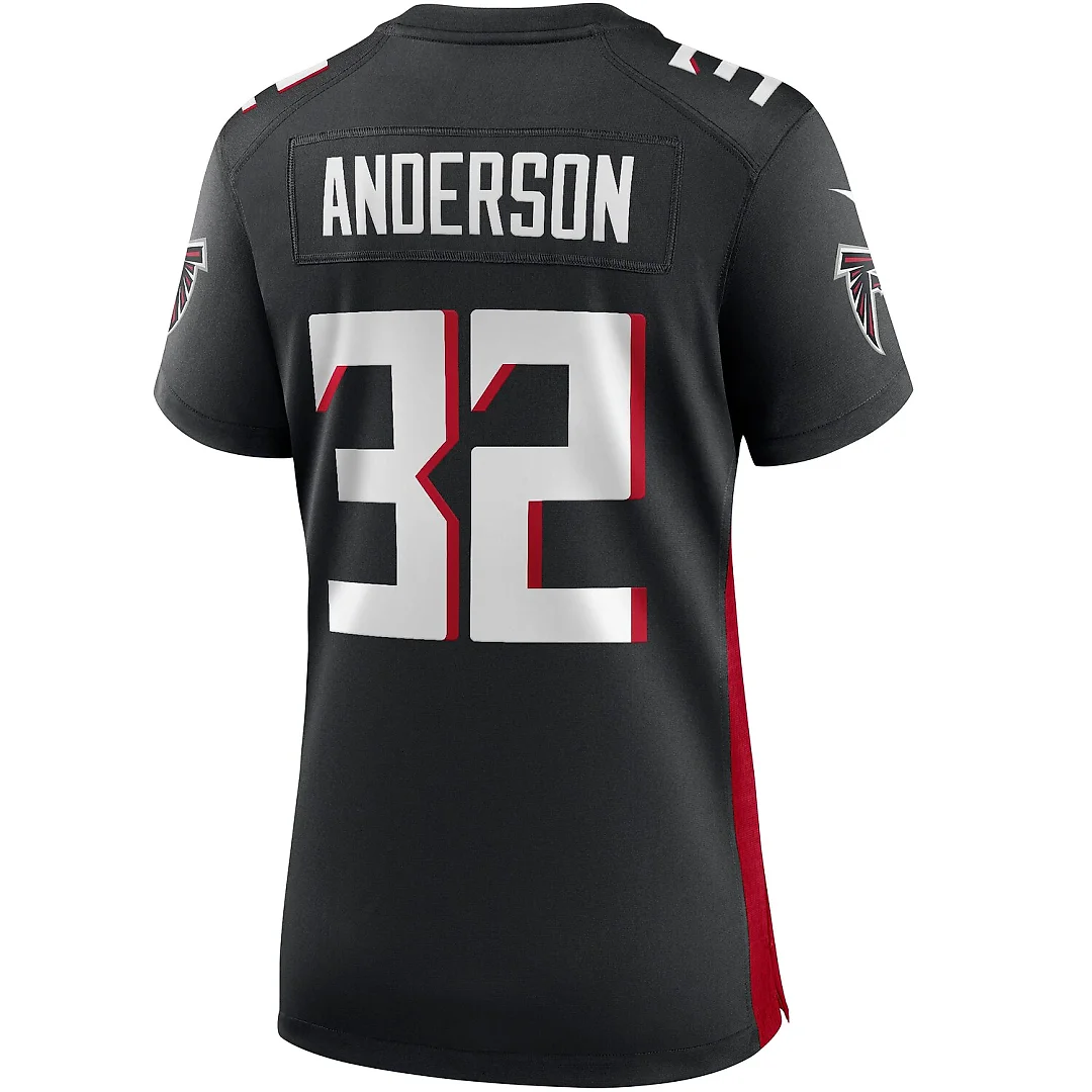 Zennovawear Jamal Anderson Atlanta Falcons Women's Game Retired Player Jersey - Black