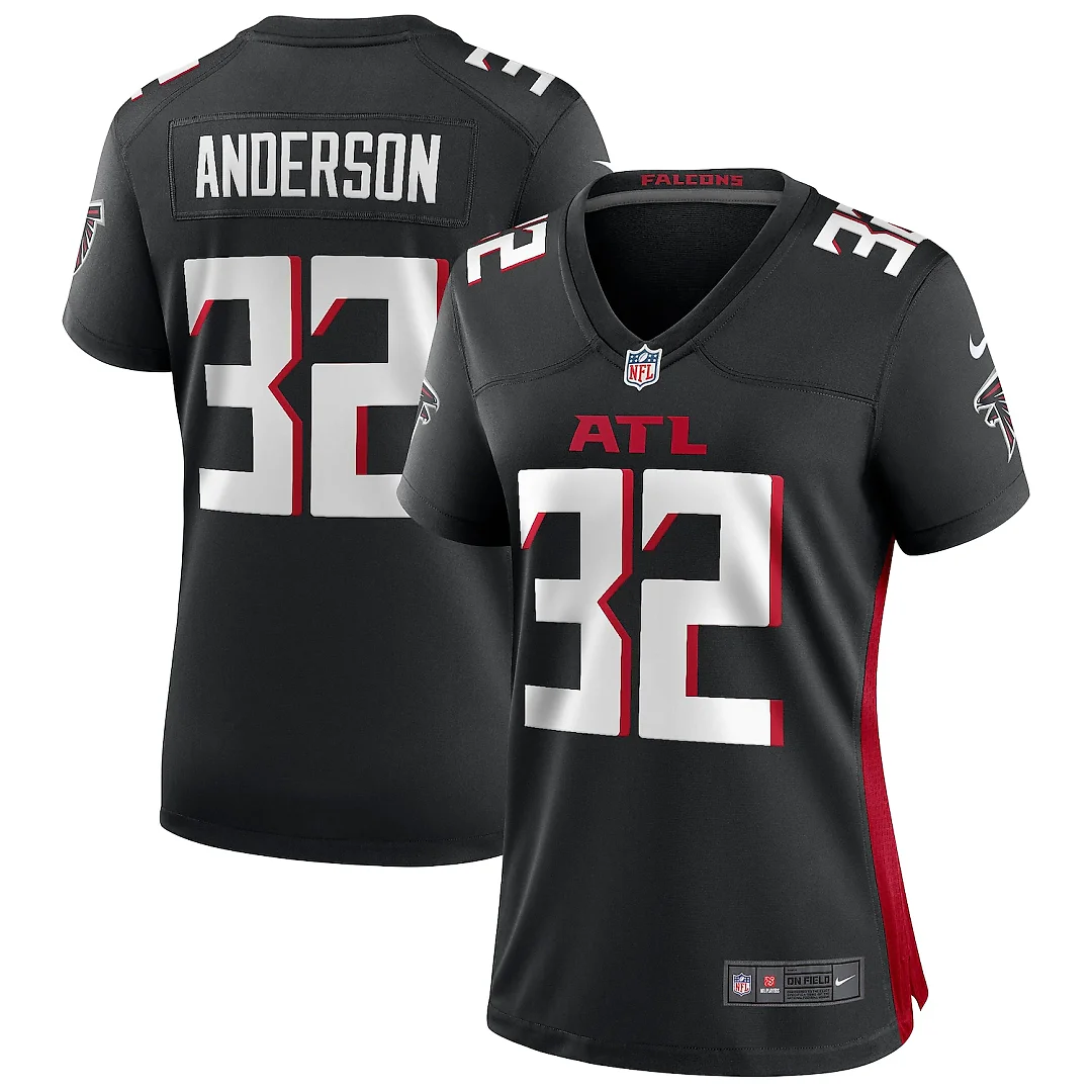 Zennovawear Jamal Anderson Atlanta Falcons Women's Game Retired Player Jersey - Black