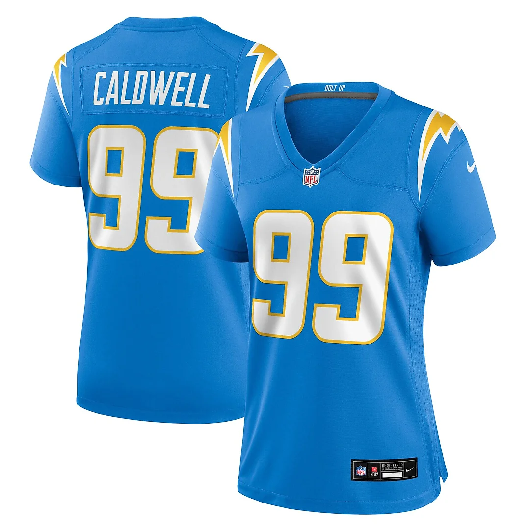 Zennovawear Jamaree Caldwell Los Angeles Chargers Women's Team Game Jersey - Powder Blue