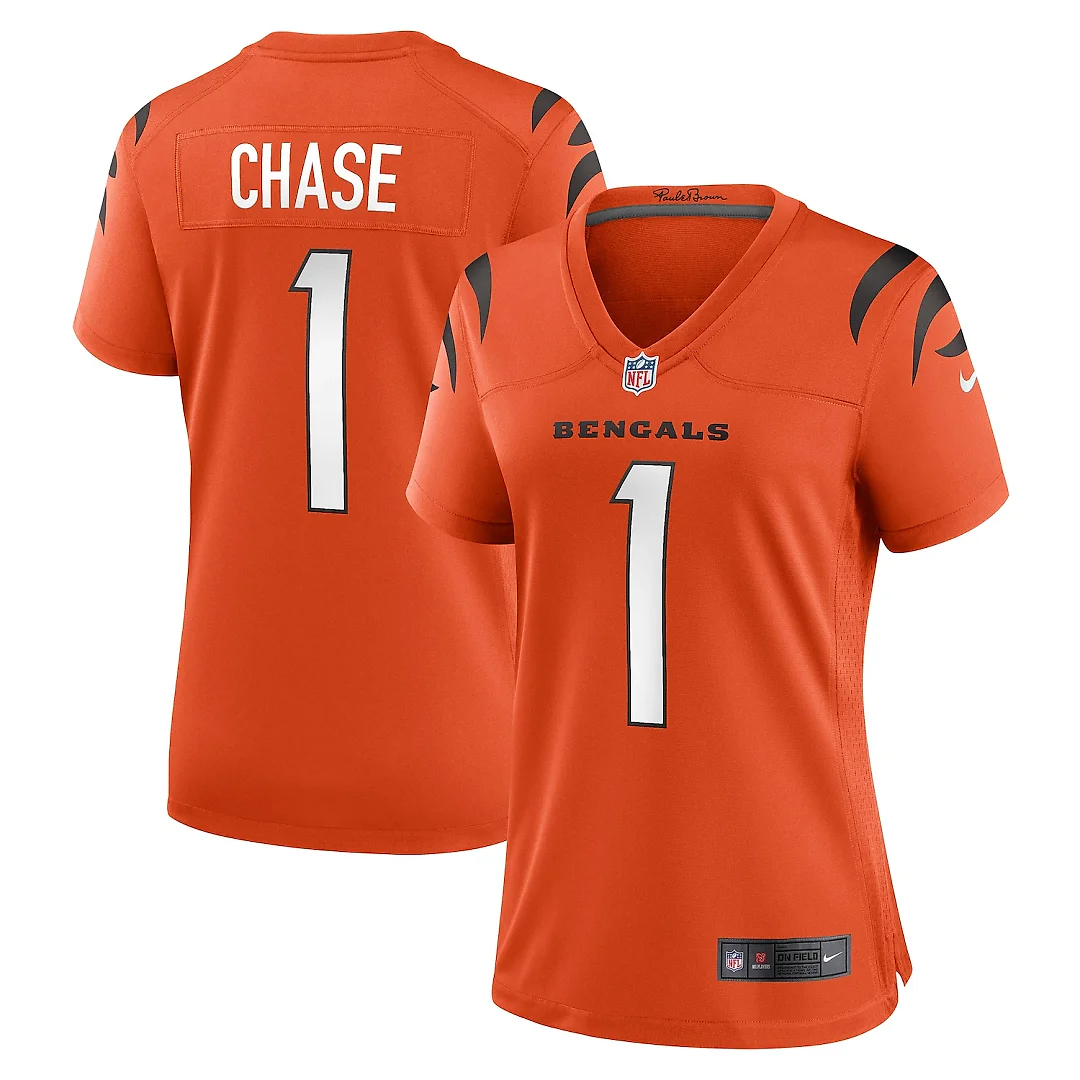 Zennovawear Ja'Marr Chase Cincinnati Bengals Women's Alternate Game Jersey - Orange