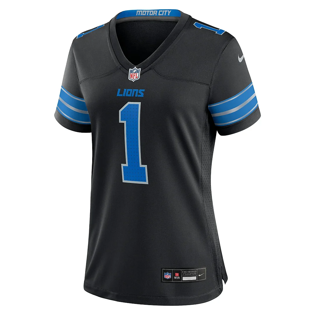 Zennovawear Jameson Williams Detroit Lions Women's 2nd Alternate Game Player Jersey - Black