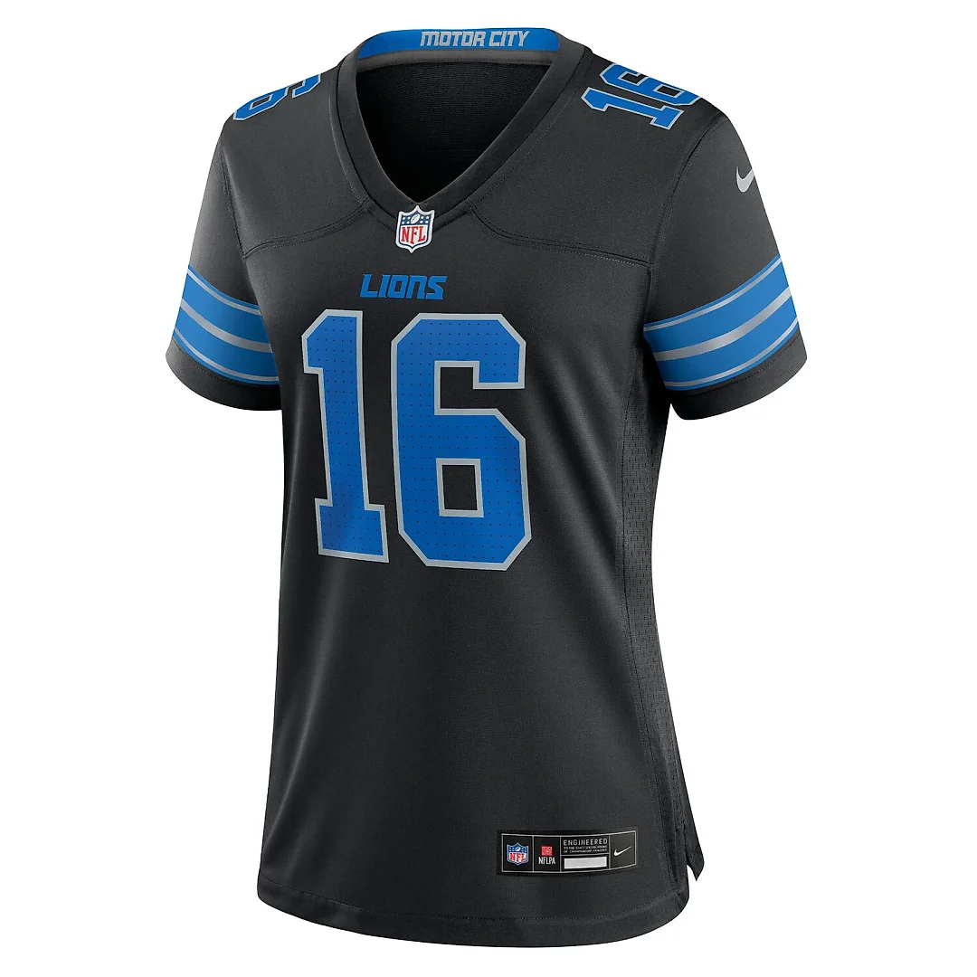 Zennovawear Jared Goff Detroit Lions Women's 2nd Alternate Game Jersey - Black
