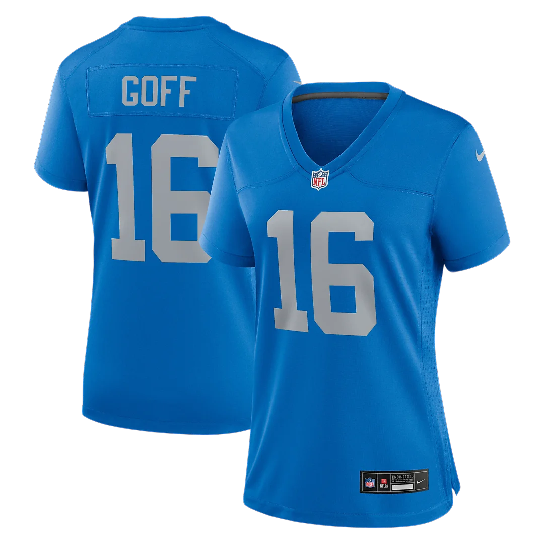 Zennovawear Jared Goff Detroit Lions Women's Alternate Game Jersey - Blue