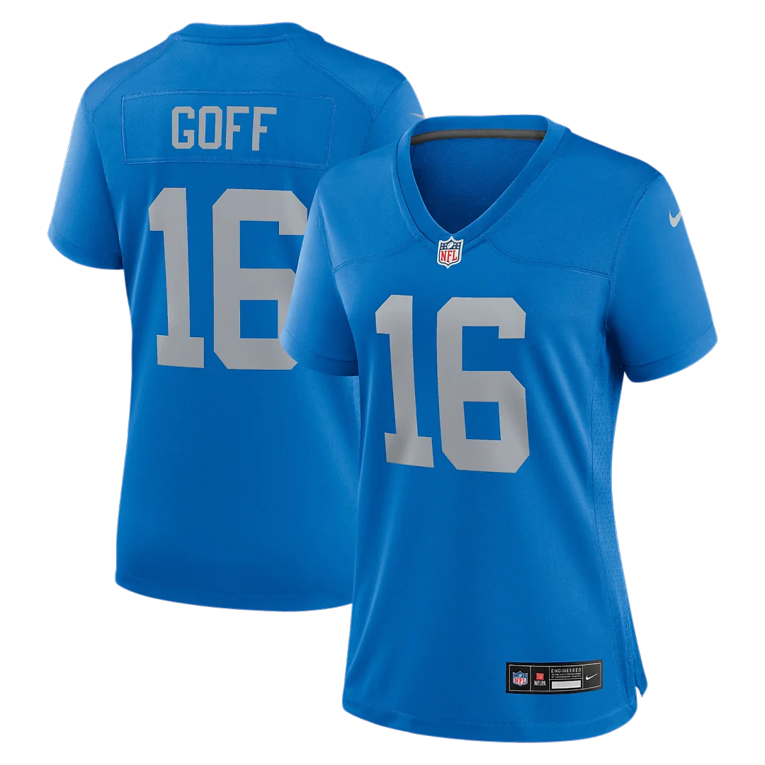 Zennovawear Jared Goff Detroit Lions Women's Alternate Game Jersey - Blue