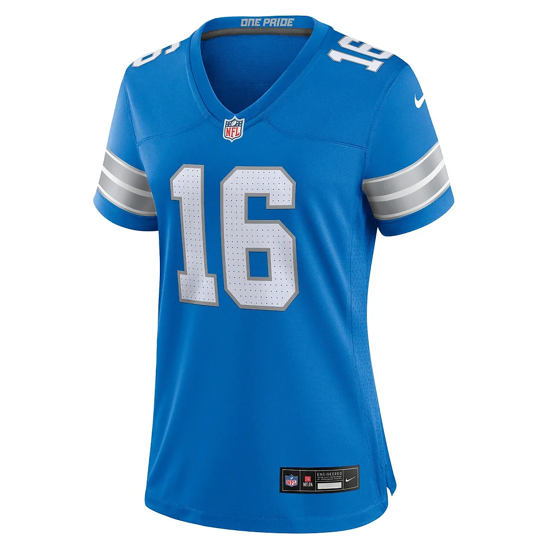 Zennovawear Jared Goff Detroit Lions Women's Game Jersey - Blue