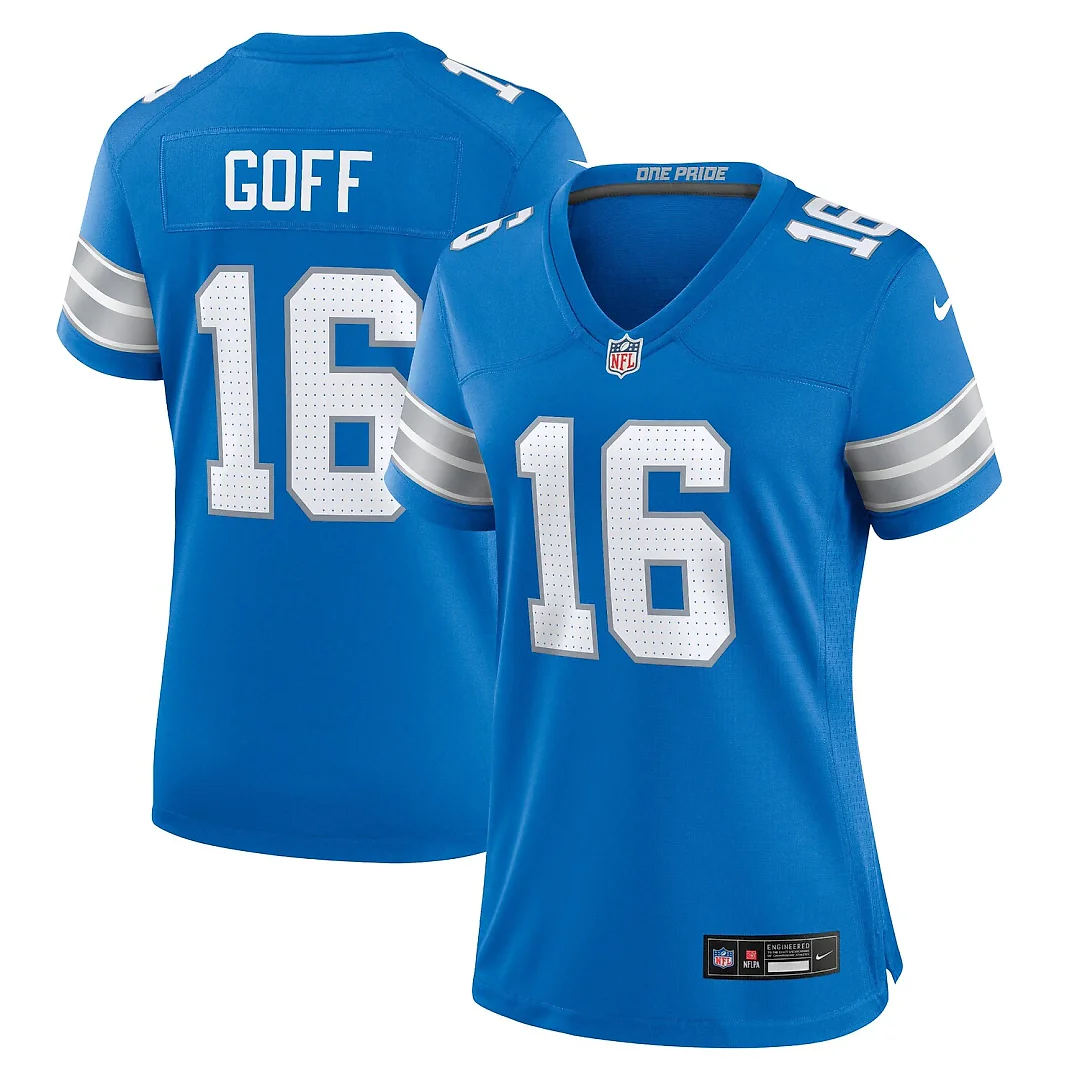 Zennovawear Jared Goff Detroit Lions Women's Game Jersey - Blue