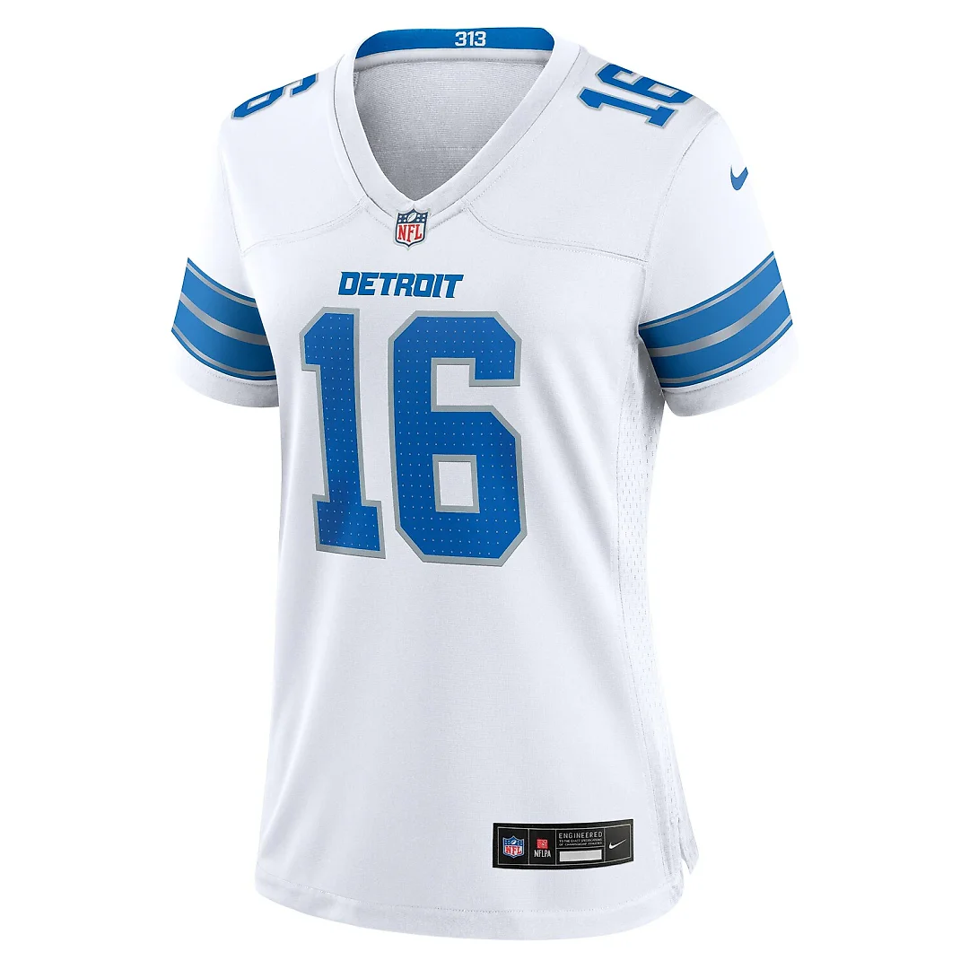 Zennovawear Jared Goff Detroit Lions Women's Game Jersey - White