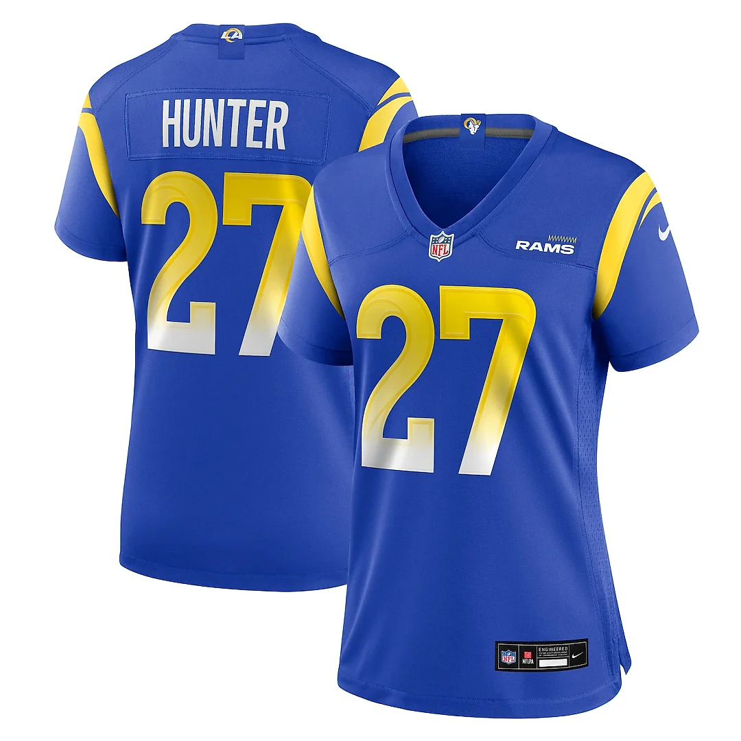 Zennovawear Jarquez Hunter Los Angeles Rams Women's Team Game Jersey - Royal