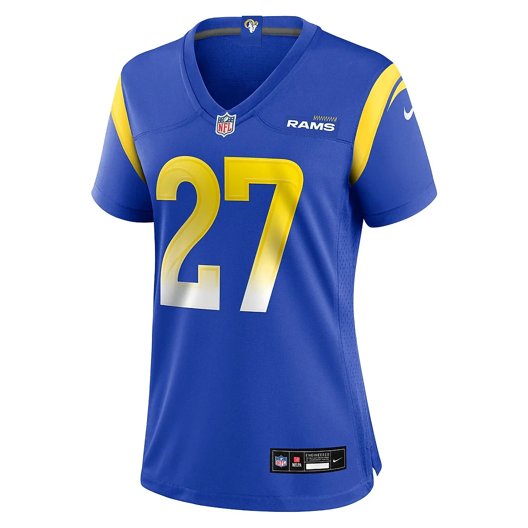 Zennovawear Jarquez Hunter Los Angeles Rams Women's Team Game Jersey - Royal