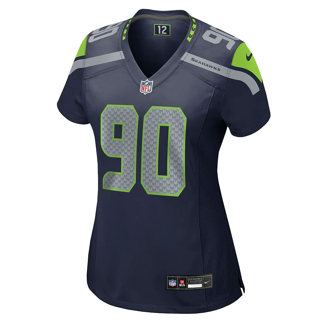 Zennovawear Jarran Reed Seattle Seahawks Women's Team Game Jersey - College Navy