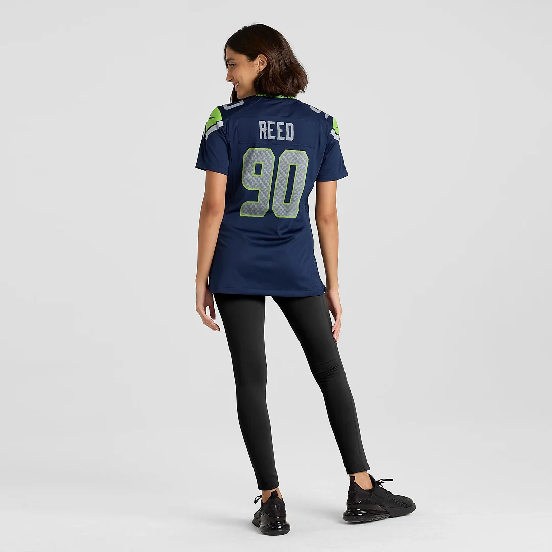Zennovawear Jarran Reed Seattle Seahawks Women's Team Game Jersey - College Navy