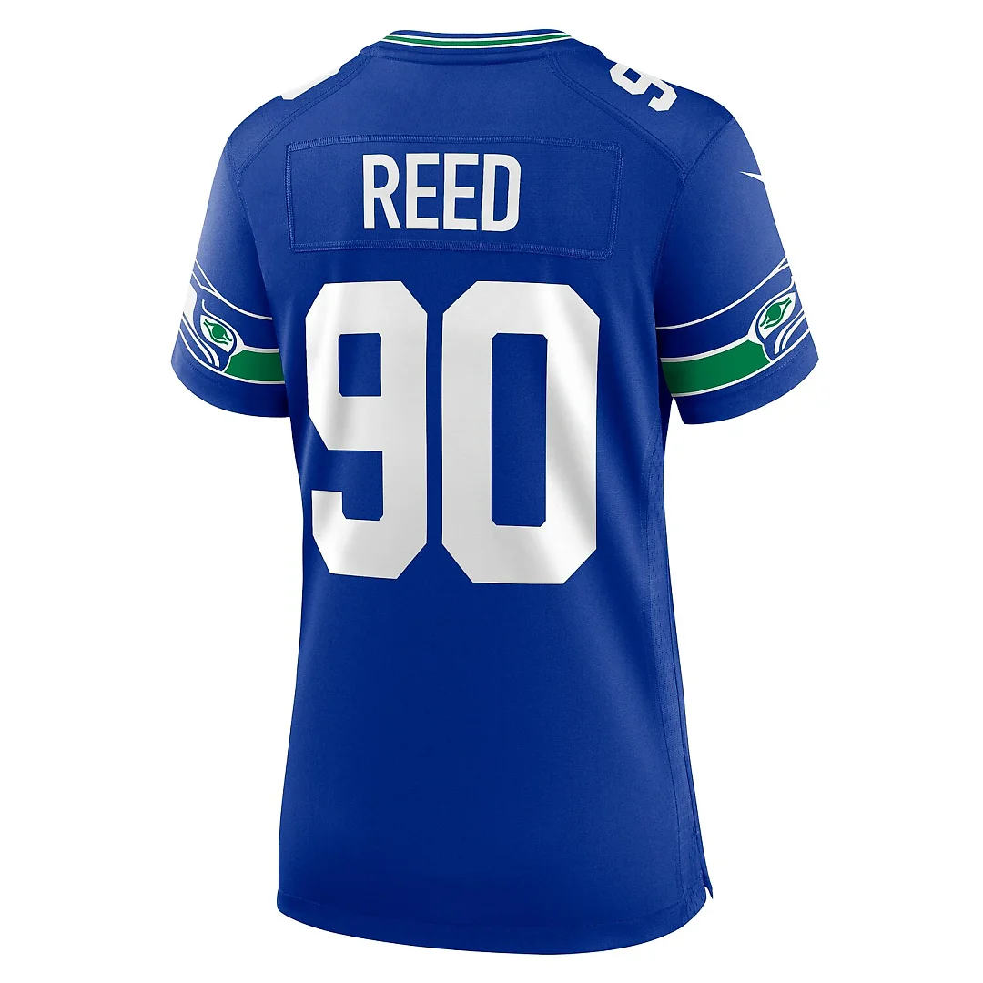 Zennovawear Jarran Reed Seattle Seahawks Women's Throwback Player Game Jersey - Royal