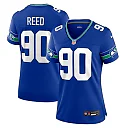 Zennovawear Jarran Reed Seattle Seahawks Women's Throwback Player Game Jersey - Royal