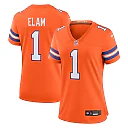 Zennovawear Jason Elam Denver Broncos Women's Mile High Collection 1977 Throwback Retired Player Game Jersey - Orange