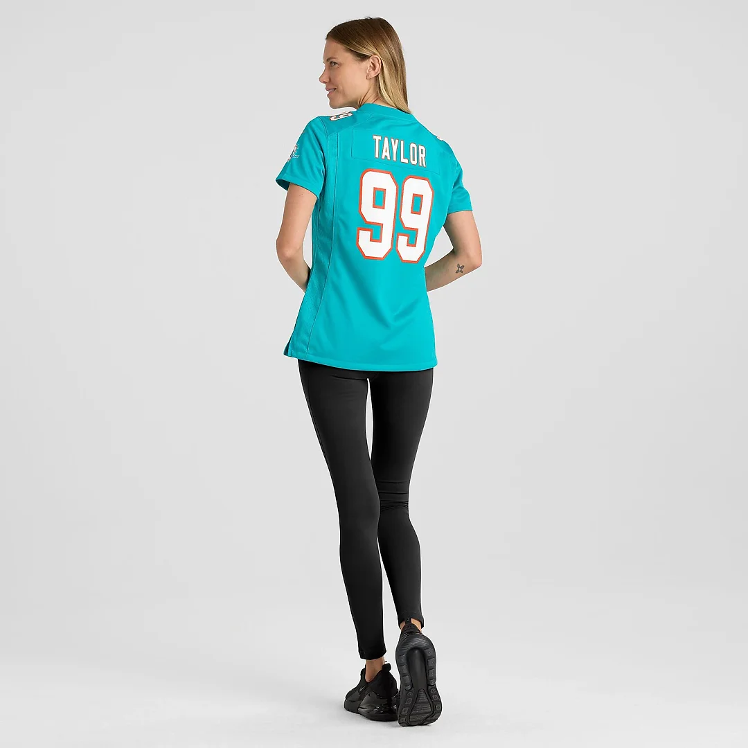 Zennovawear Jason Taylor Miami Dolphins Women's Game Retired Player Jersey - Aqua