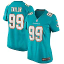 Zennovawear Jason Taylor Miami Dolphins Women's Game Retired Player Jersey - Aqua