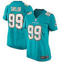 Zennovawear Jason Taylor Miami Dolphins Women's Game Retired Player Jersey - Aqua