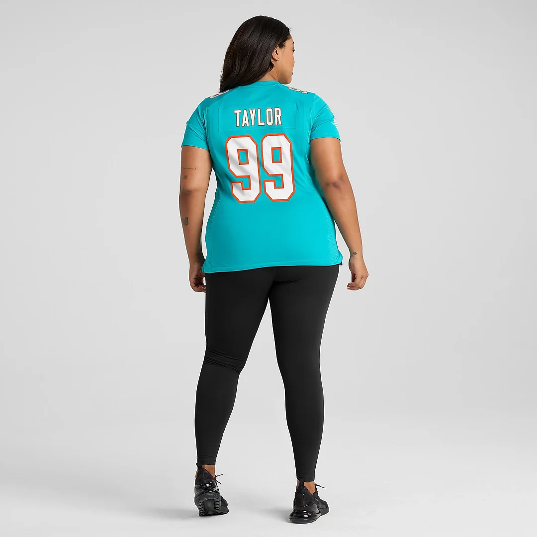 Zennovawear Jason Taylor Miami Dolphins Women's Game Retired Player Jersey - Aqua