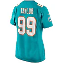 Zennovawear Jason Taylor Miami Dolphins Women's Game Retired Player Jersey - Aqua