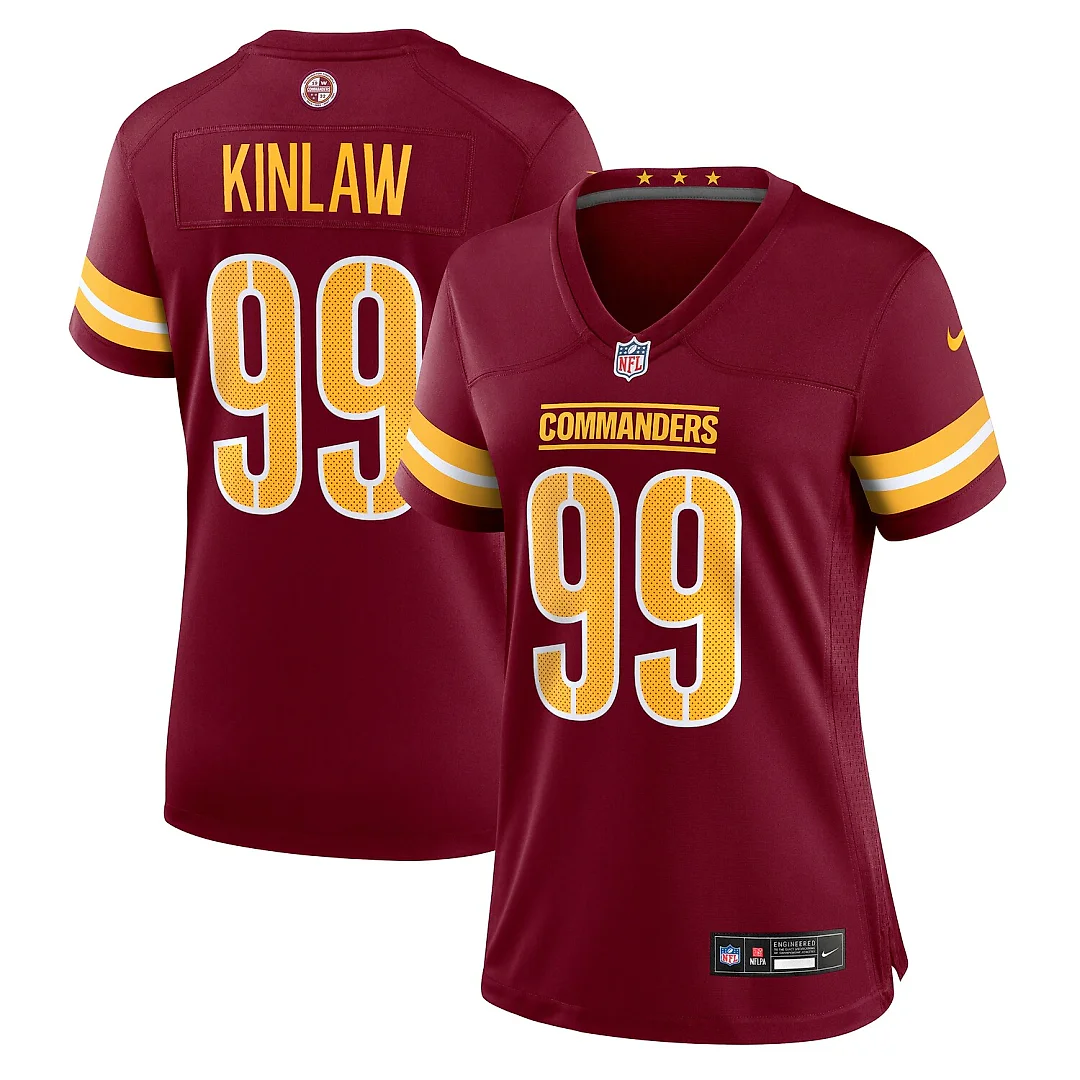 Zennovawear Javon Kinlaw Washington Commanders Women's Team Game Jersey - Burgundy