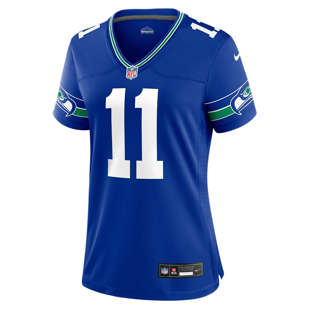 Zennovawear Jaxon Smith-Njigba Seattle Seahawks Women's Throwback Player Game Jersey - Royal