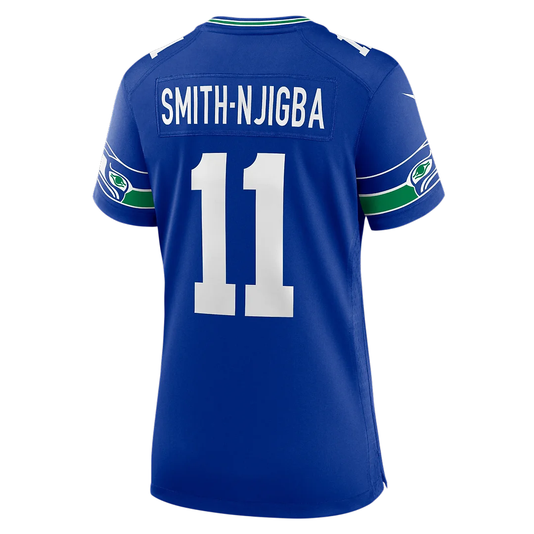 Zennovawear Jaxon Smith-Njigba Seattle Seahawks Women's Throwback Player Game Jersey - Royal