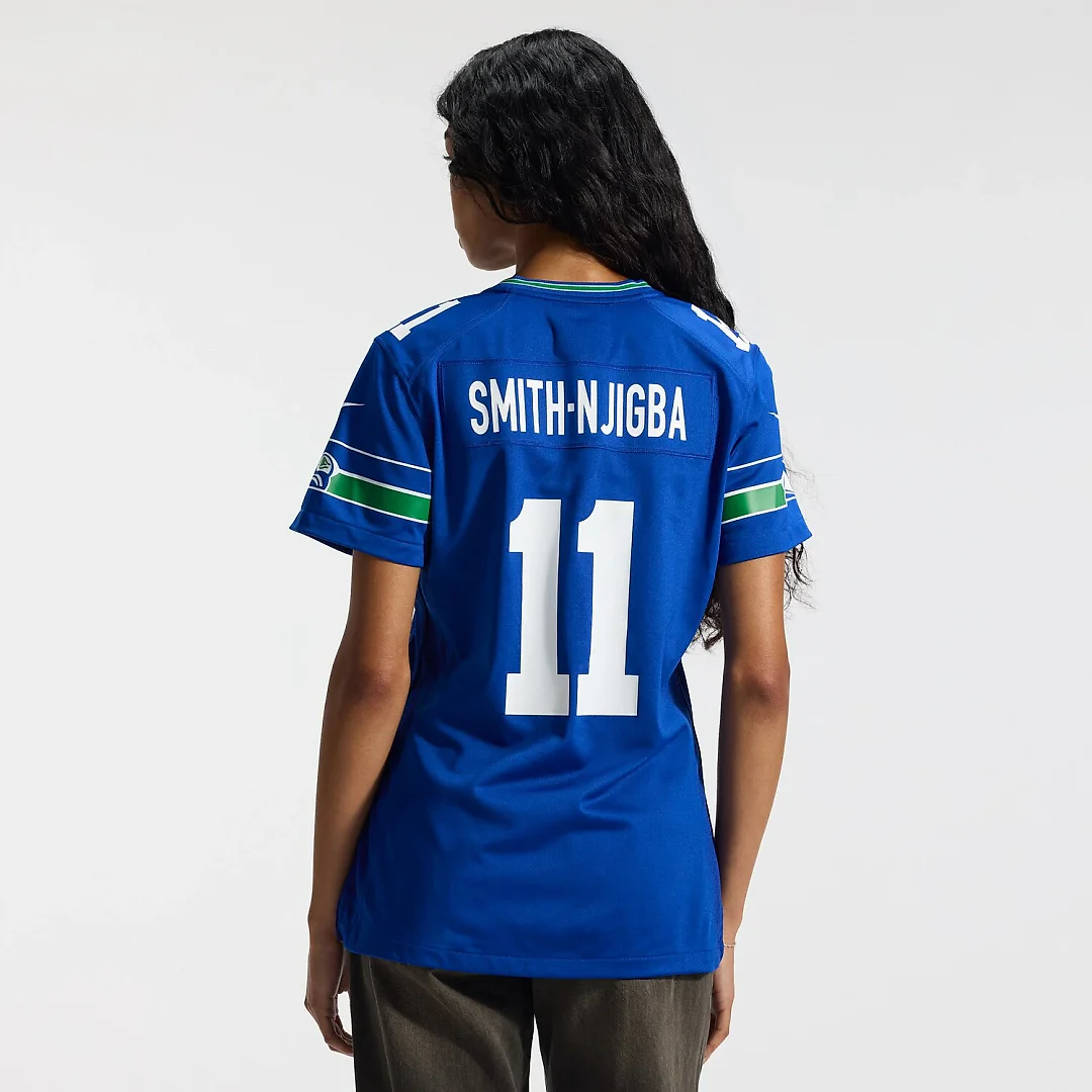 Zennovawear Jaxon Smith-Njigba Seattle Seahawks Women's Throwback Player Game Jersey - Royal