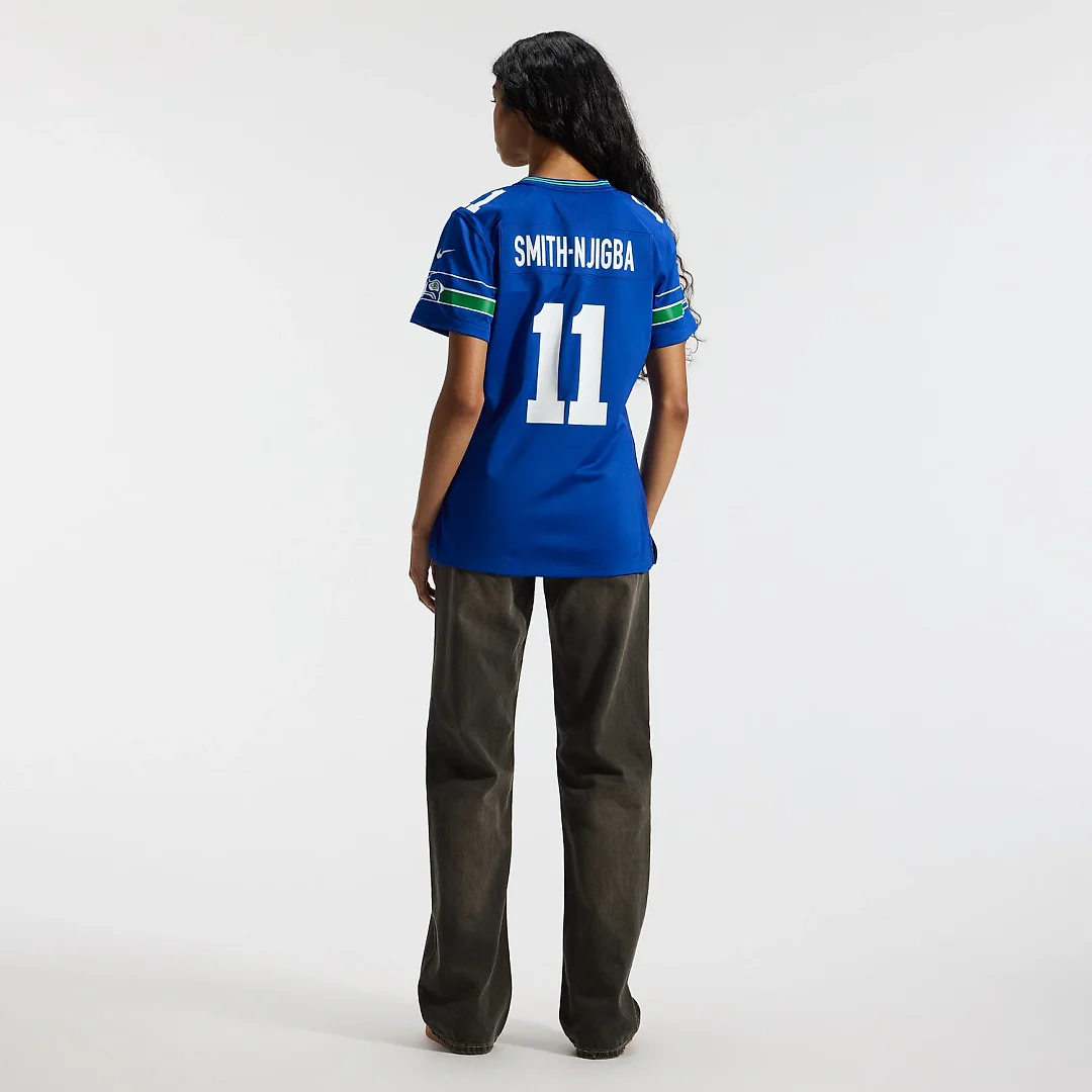 Zennovawear Jaxon Smith-Njigba Seattle Seahawks Women's Throwback Player Game Jersey - Royal