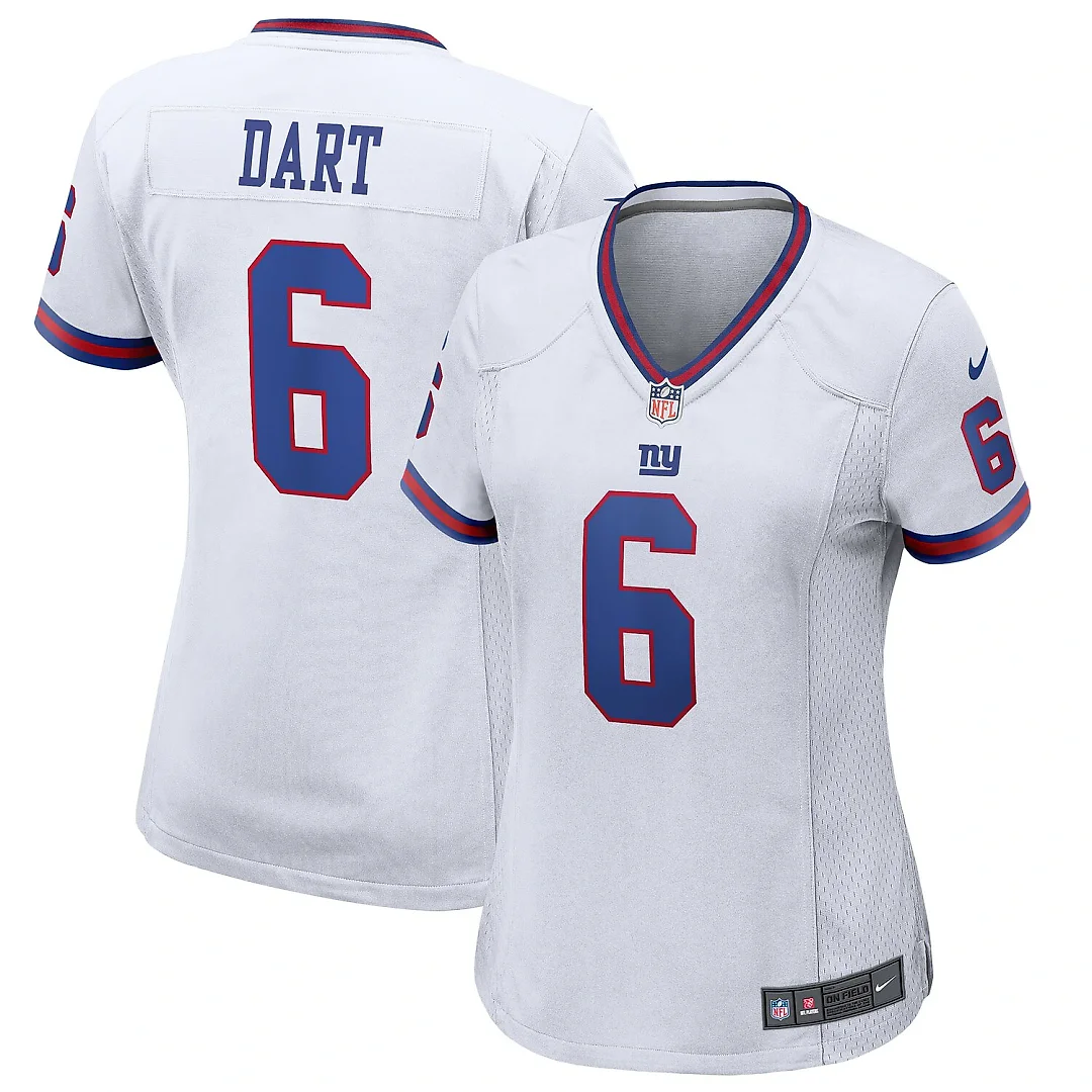 Zennovawear Jaxson Dart New York Giants Women's Alternate Vintage White Game Jersey - White