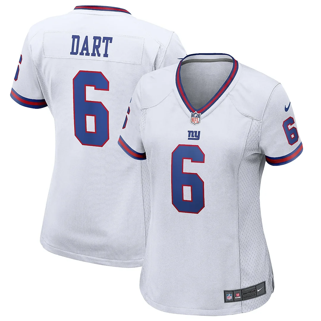 Zennovawear Jaxson Dart New York Giants Women's Alternate Vintage White Game Jersey - White