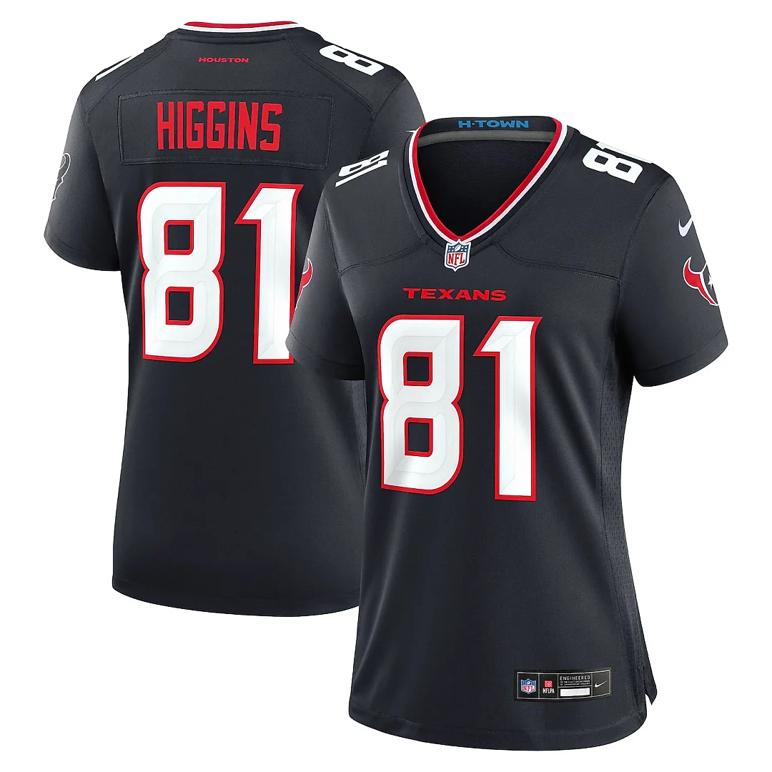 Zennovawear Jayden Higgins Houston Texans Women's Game Jersey - Navy