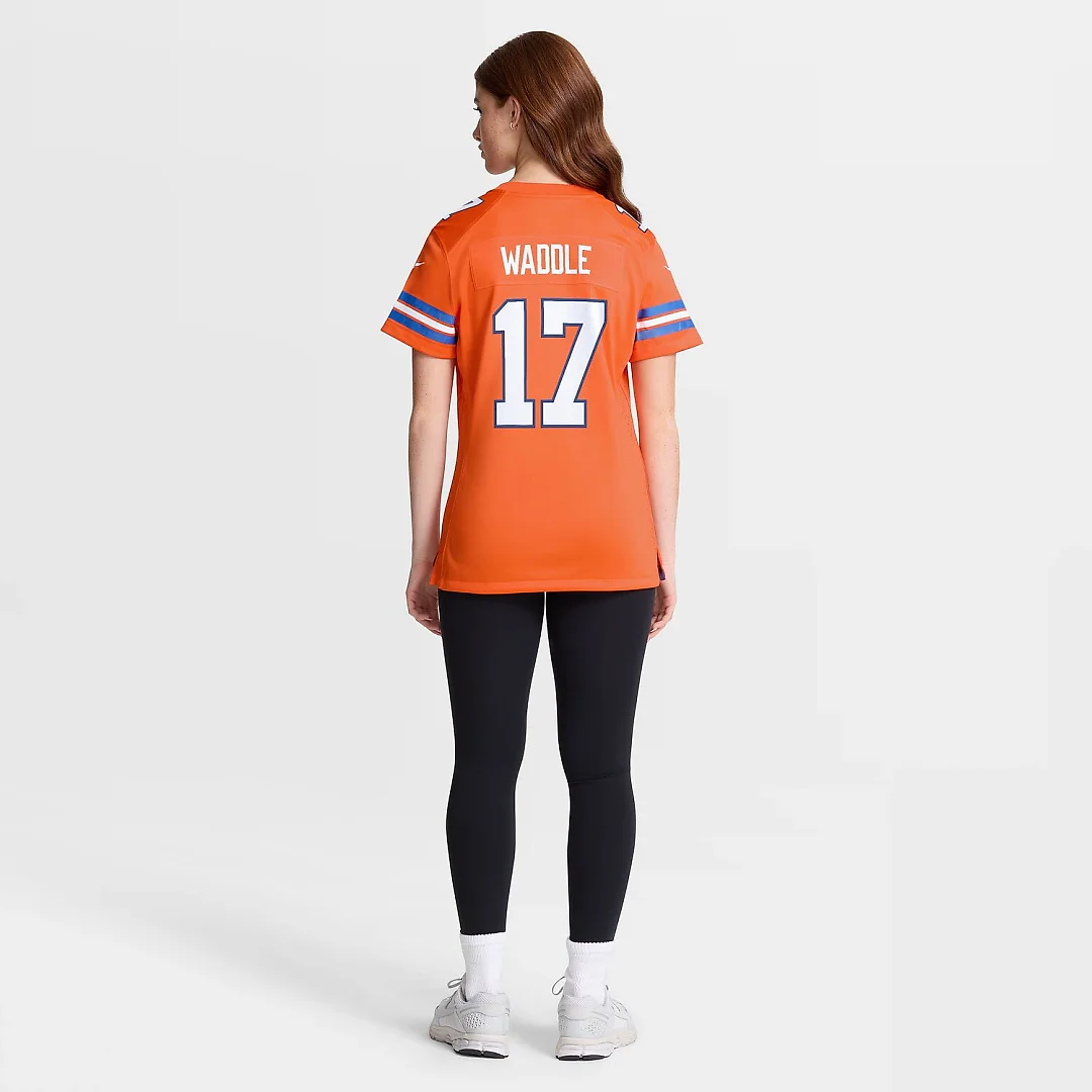 Zennovawear Jaylen Waddle Denver Broncos Women's Mile High Collection 1977 Throwback Game Jersey - Orange