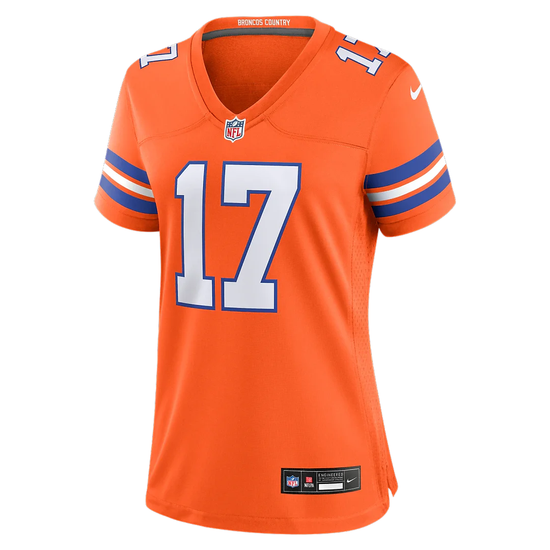 Zennovawear Jaylen Waddle Denver Broncos Women's Mile High Collection 1977 Throwback Game Jersey - Orange