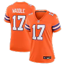 Zennovawear Jaylen Waddle Denver Broncos Women's Mile High Collection 1977 Throwback Game Jersey - Orange