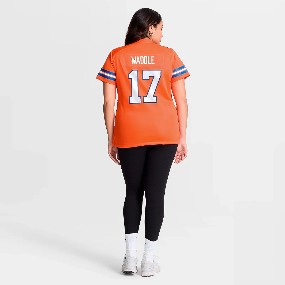 Zennovawear Jaylen Waddle Denver Broncos Women's Mile High Collection 1977 Throwback Game Jersey - Orange