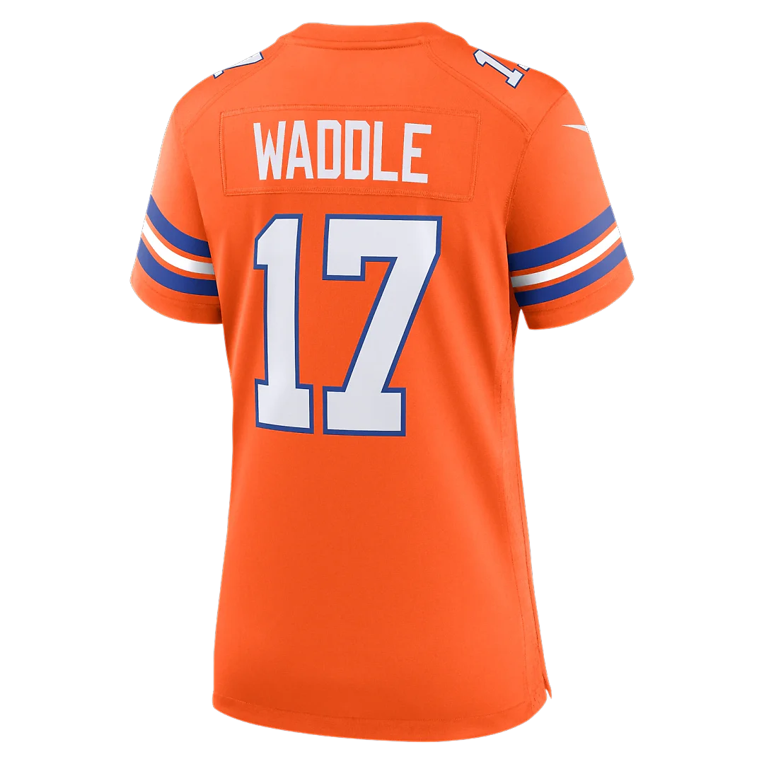 Zennovawear Jaylen Waddle Denver Broncos Women's Mile High Collection 1977 Throwback Game Jersey - Orange