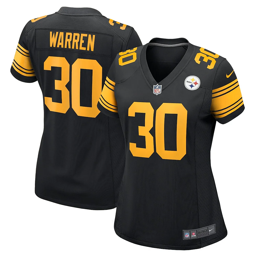 Zennovawear Jaylen Warren Pittsburgh Steelers Women's Alternate Game Jersey - Black