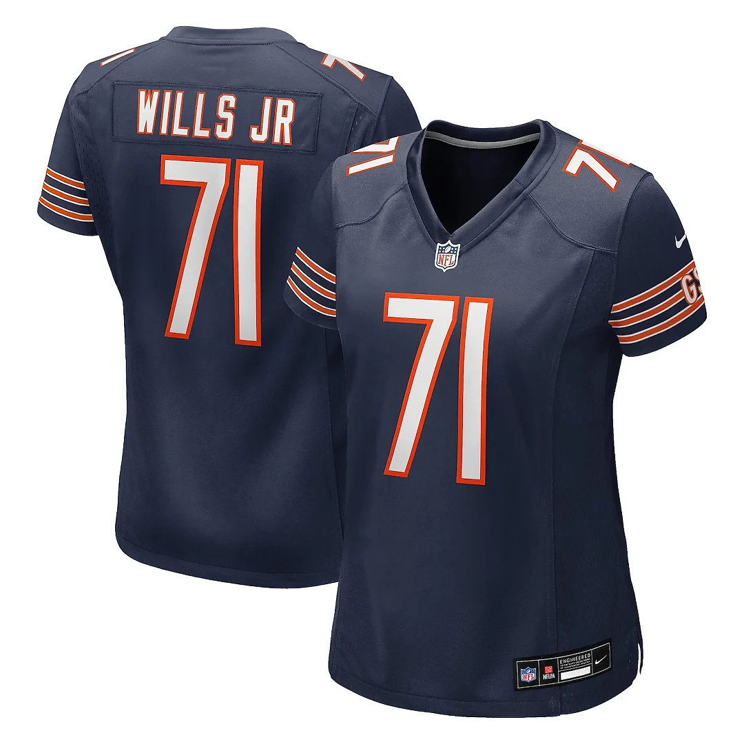Zennovawear Jedrick Wills Jr. Chicago Bears Women's Team Game Jersey - Navy
