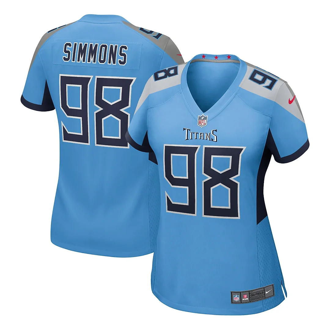 Zennovawear Jeffery Simmons Tennessee Titans Women's Team Game Jersey - Light Blue